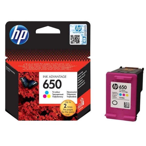 HP 650 cartouche d’encre trois couleurs Advantage authentique