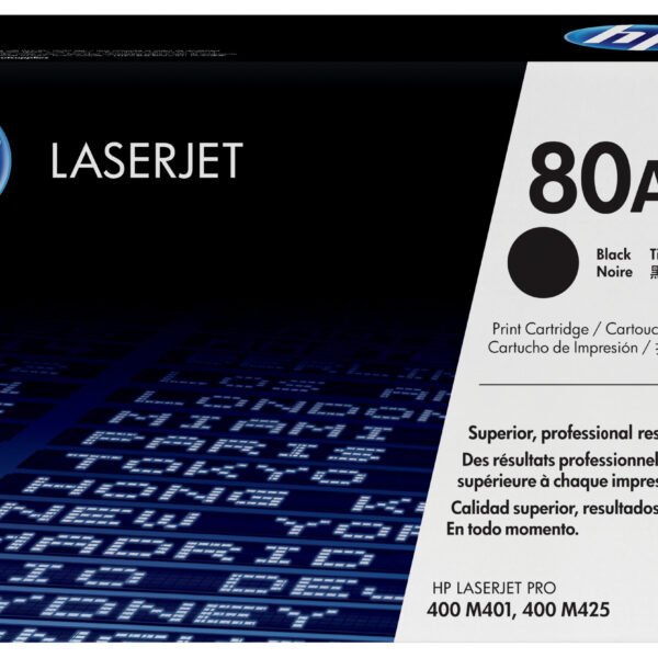 HP 80A Noir – Toner HP LaserJet d’origine (CF280A)
